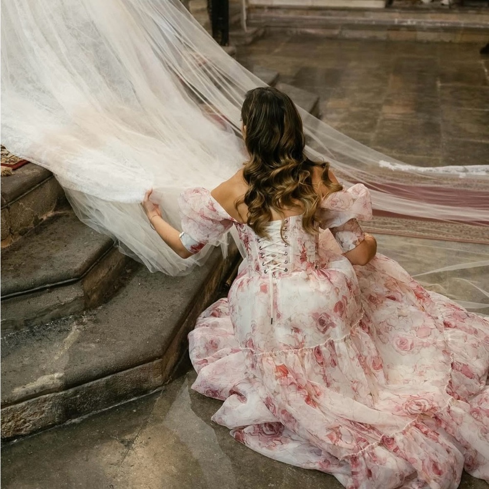 Floral Off-Shoulder Gown - Picture 2 of 7